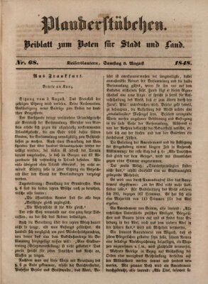 Plauderstübchen Samstag 5. August 1848