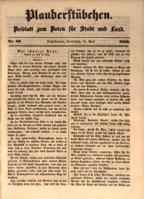 Plauderstübchen Donnerstag 11. April 1850