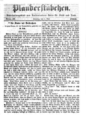 Plauderstübchen Sonntag 6. Mai 1866