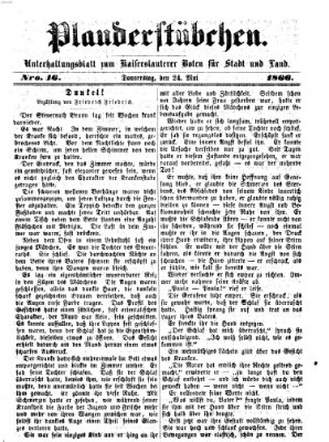 Plauderstübchen Donnerstag 24. Mai 1866