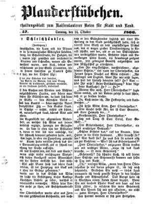 Plauderstübchen Sonntag 14. Oktober 1866