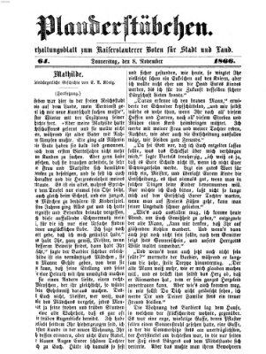 Plauderstübchen Donnerstag 8. November 1866