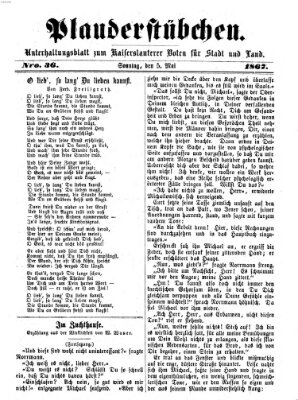 Plauderstübchen Sonntag 5. Mai 1867