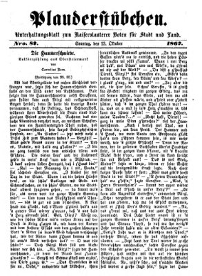 Plauderstübchen Sonntag 13. Oktober 1867