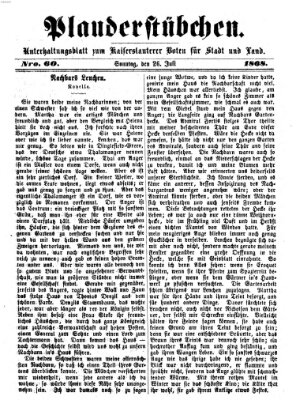 Plauderstübchen Sonntag 26. Juli 1868