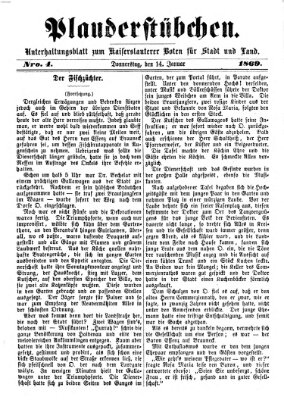 Plauderstübchen Donnerstag 14. Januar 1869