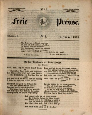 Die freie Presse Mittwoch 9. Januar 1828