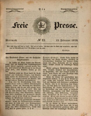 Die freie Presse Mittwoch 13. Februar 1828