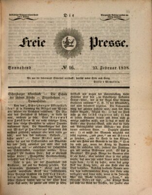 Die freie Presse Samstag 23. Februar 1828