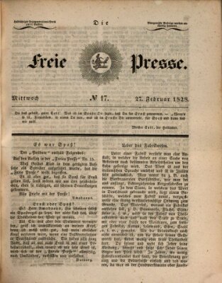 Die freie Presse Mittwoch 27. Februar 1828