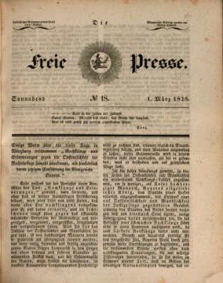 Die freie Presse Samstag 1. März 1828