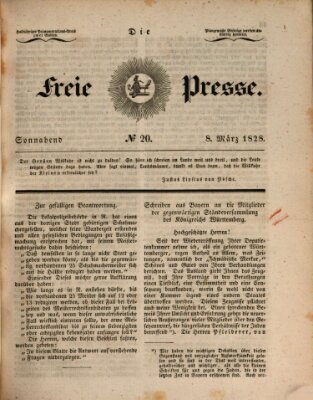 Die freie Presse Samstag 8. März 1828