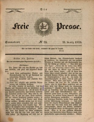 Die freie Presse Samstag 22. März 1828