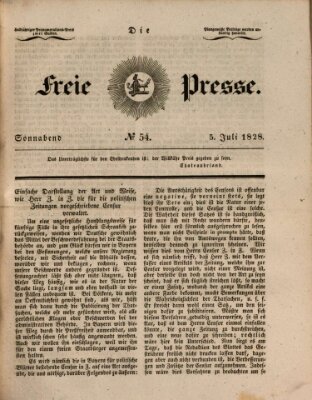 Die freie Presse Samstag 5. Juli 1828