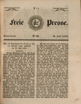 Die freie Presse Samstag 26. Juli 1828