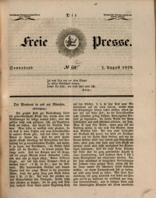 Die freie Presse Samstag 2. August 1828