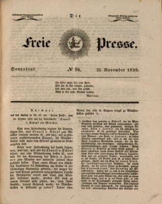 Die freie Presse Samstag 22. November 1828