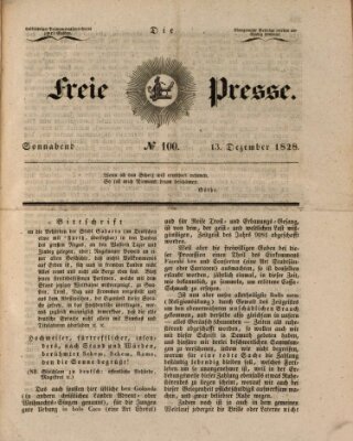 Die freie Presse Samstag 13. Dezember 1828