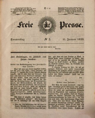 Die freie Presse Donnerstag 15. Januar 1829