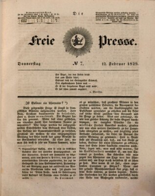 Die freie Presse Donnerstag 12. Februar 1829