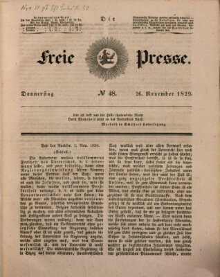 Die freie Presse Donnerstag 26. November 1829