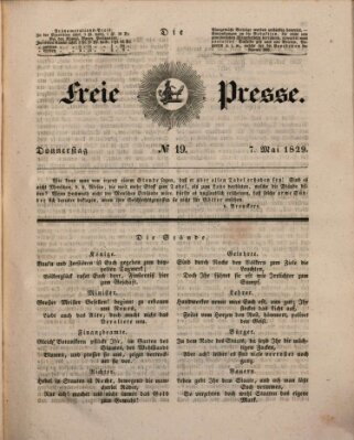 Die freie Presse Donnerstag 7. Mai 1829