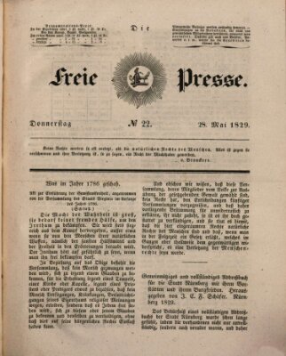 Die freie Presse Donnerstag 28. Mai 1829