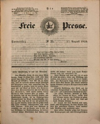 Die freie Presse Donnerstag 27. August 1829