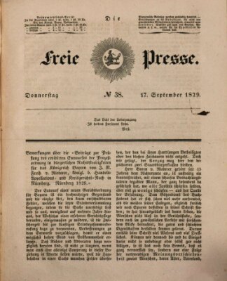 Die freie Presse Donnerstag 17. September 1829