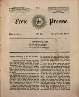 Die freie Presse Donnerstag 22. Oktober 1829