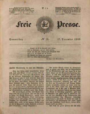 Die freie Presse Donnerstag 17. Dezember 1829