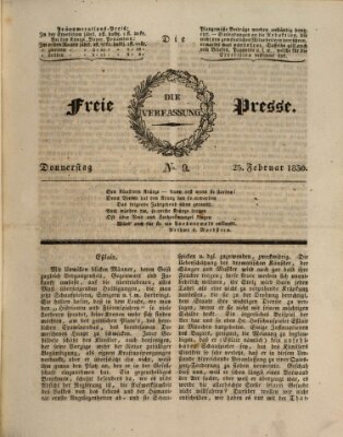 Die freie Presse Donnerstag 25. Februar 1830