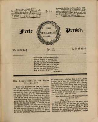 Die freie Presse Donnerstag 6. Mai 1830