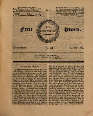 Die freie Presse Donnerstag 3. Juni 1830