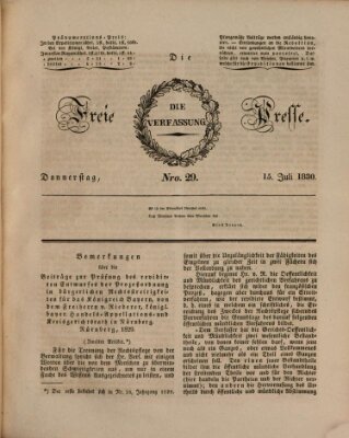 Die freie Presse Donnerstag 15. Juli 1830