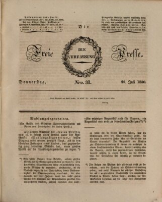 Die freie Presse Donnerstag 29. Juli 1830