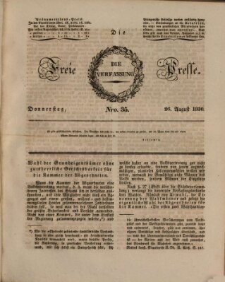 Die freie Presse Donnerstag 26. August 1830