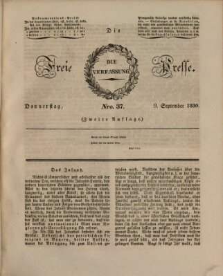 Die freie Presse Donnerstag 9. September 1830