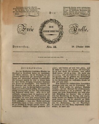 Die freie Presse Donnerstag 28. Oktober 1830