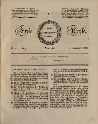 Die freie Presse Donnerstag 4. November 1830