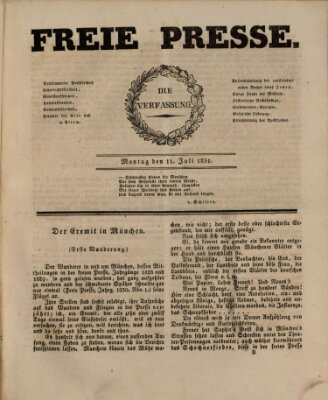 Die freie Presse Montag 11. Juli 1831