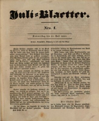 Die freie Presse Donnerstag 21. Juli 1831