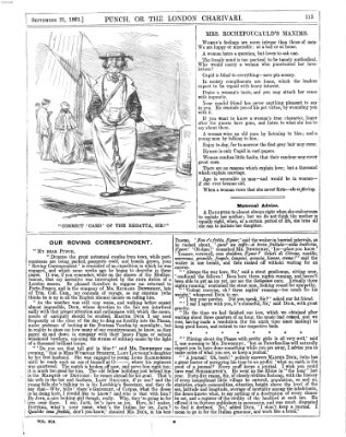 Punch Samstag 21. September 1861