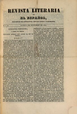 El Español. Revista literaria (El Español) Montag 8. September 1845