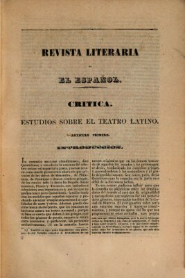 El Español. Revista literaria (El Español) Montag 4. Januar 1847