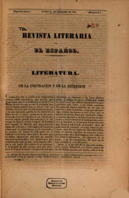 El Español. Revista literaria (El Español) Montag 15. Februar 1847