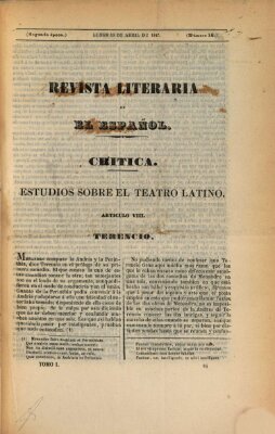 El Español. Revista literaria (El Español) Montag 19. April 1847