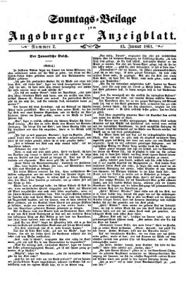 Augsburger Anzeigeblatt. Sonntags-Beilage zum Augsburger Anzeigblatt (Augsburger Anzeigeblatt) Sonntag 13. Januar 1861