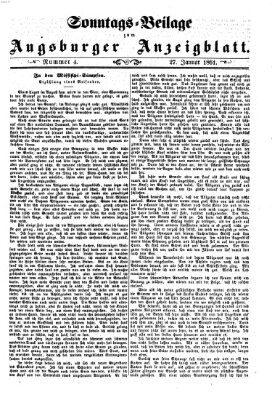 Augsburger Anzeigeblatt. Sonntags-Beilage zum Augsburger Anzeigblatt (Augsburger Anzeigeblatt) Sonntag 27. Januar 1861