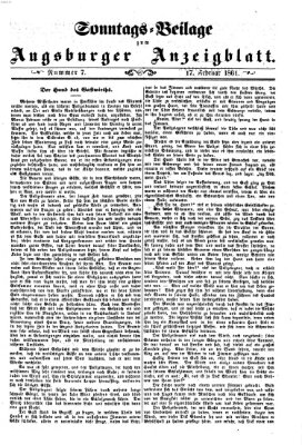 Augsburger Anzeigeblatt. Sonntags-Beilage zum Augsburger Anzeigblatt (Augsburger Anzeigeblatt) Sonntag 17. Februar 1861